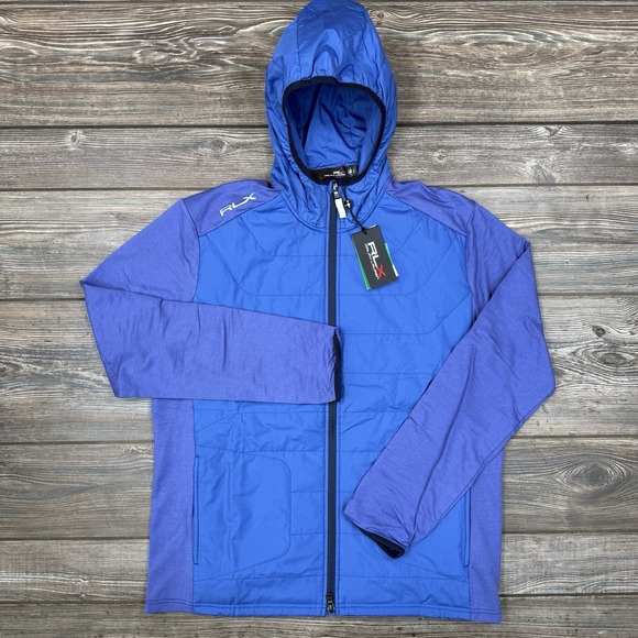 RLX Ralph Lauren Mens Polo Golf Hybrid Full-Zip Hoodie Blue Size XL NEW $268 - Picture 2 of 9